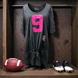 NIKE NFL TEAM APPAREL SAINTS #9 Drew Brees Breast Cancer Jersey Dress EUC